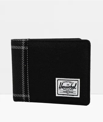 Herschel Supply Co. Roy Black & Greyscale Plaid Bifold Wallet