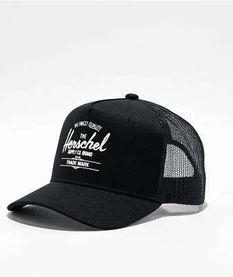 Herschel Supply Co. Whaler Tall Black Trucker Hat