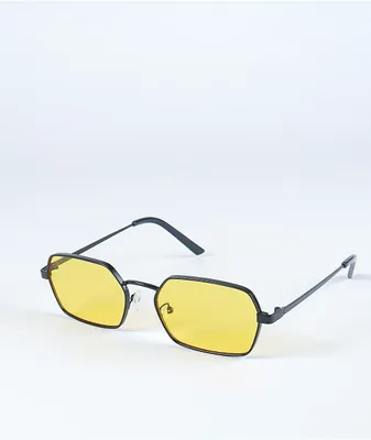Hex Frame Yellow Lens Sunglasses
