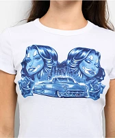 Hey Ruca City Blues White Crop T-Shirt