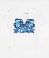 Hey Ruca City Blues White Crop T-Shirt