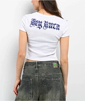 Hey Ruca City Blues White Crop T-Shirt