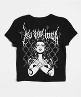 Hey Ruca Mi Vida Loca Black Crop T-Shirt