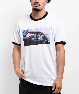 Hockey Car Kid White Ringer T-Shirt