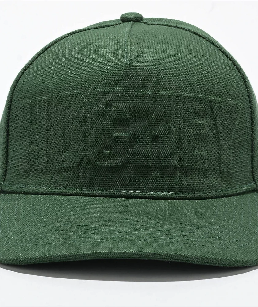 Hockey Embossed Forest Green Strapback Hat