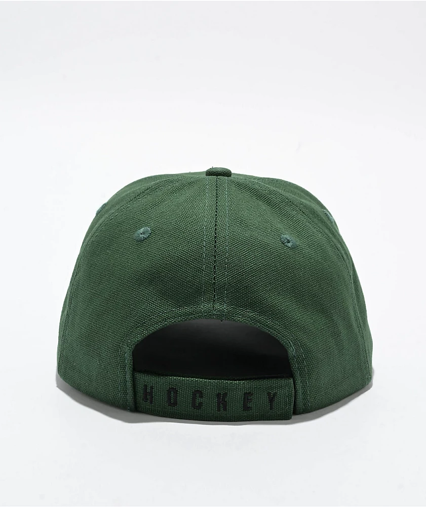 Hockey Embossed Forest Green Strapback Hat