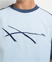 Hoddle Warped Jersey Blue & Navy Raglan T-Shirt