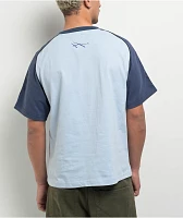 Hoddle Warped Jersey Blue & Navy Raglan T-Shirt