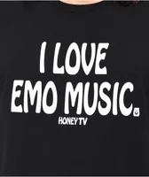 Honey TV I Love Emo Black T-Shirt