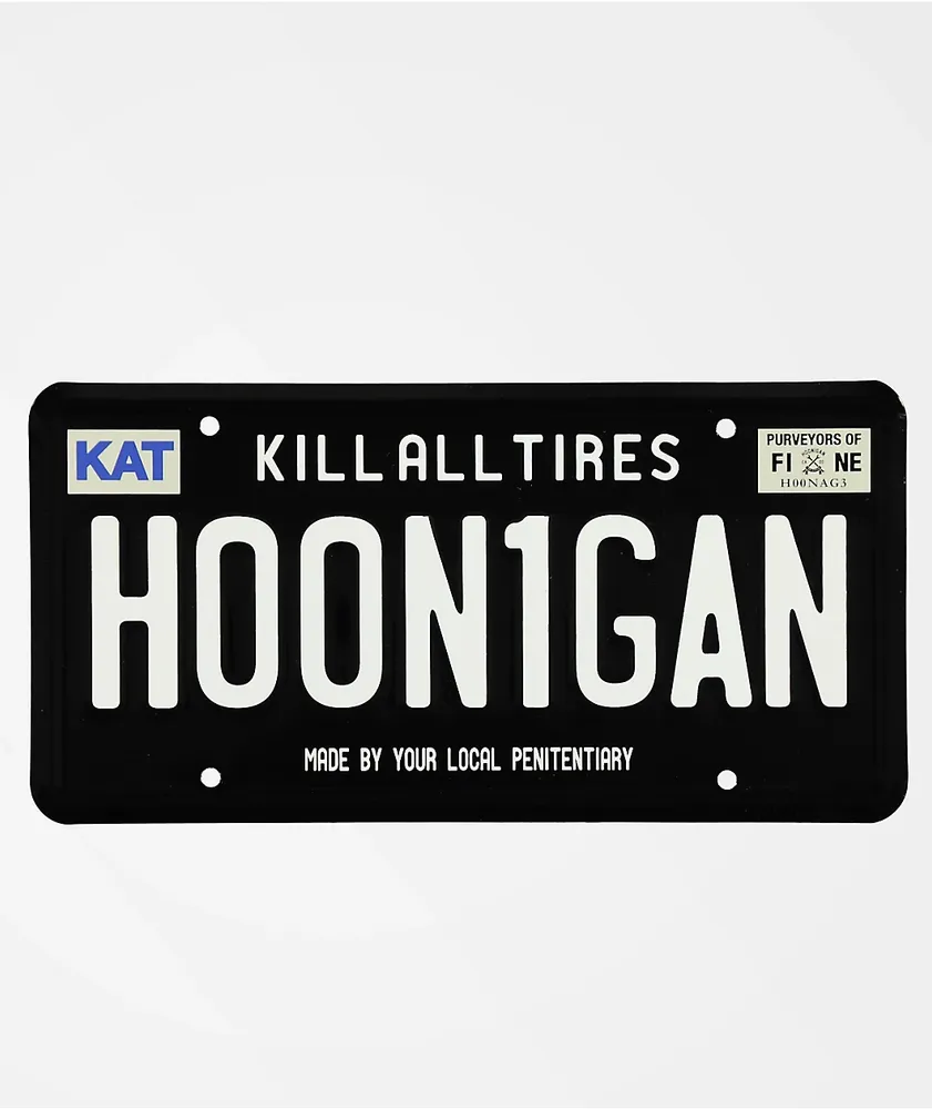 Hoonigan Black License Plate