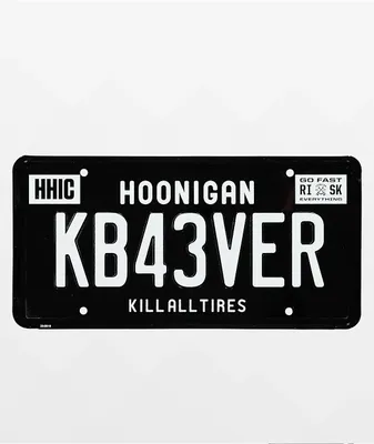 Hoonigan KB43VER Black License Plate