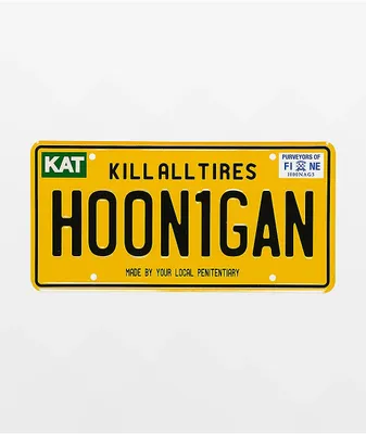 Hoonigan New York OG Yellow License Plate