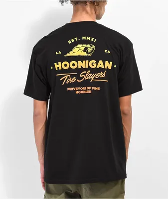 Hoonigan Shift Cheater Slicks Black & Yellow T-Shirt