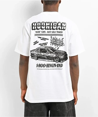 Hoonigan Used Cars White T-Shirt