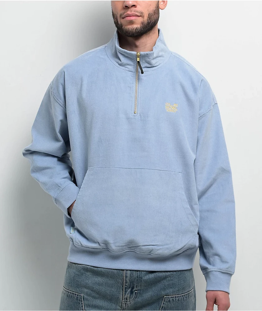 Howl Blue Corduroy Quarter Zip Sweatshirt