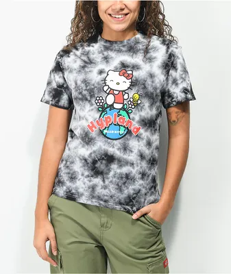Hypland x Hello Kitty Worldwide Black & White Tie Dye T-Shirt