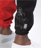 Hypland x InuYasha Black & Red Sweatpants