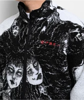 Hypland x Junji Ito Tomie Black & White Sherpa Zip Jacket