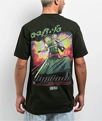 Hypland x One Piece Zoro Flame Green T-Shirt