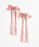 IGOU Pink Stars 2 Pack Bow Barrettes