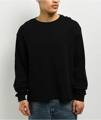 ITA Flux Black Thermal Long Sleeve Boxy T-Shirt