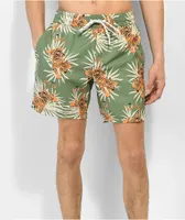 Imperial Motion Seeker Volley Tiger Olive Board Shorts