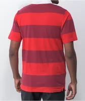 Independent BTG Burgundy Stripe Polo Shirt