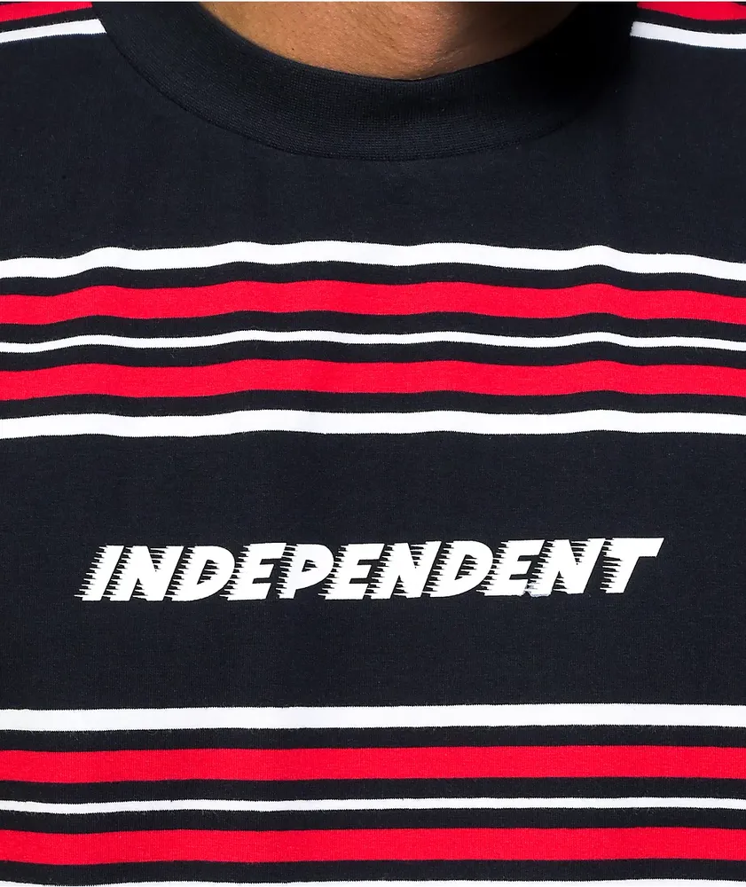 Independent BTG Shear Black, White & Red Stripe T-Shirt