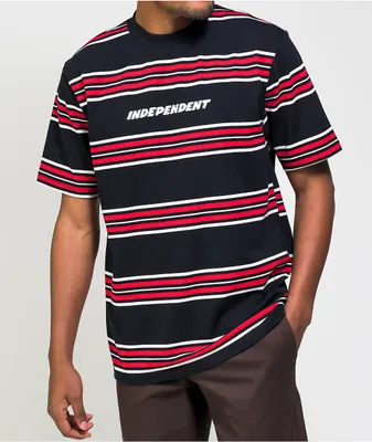 Independent BTG Shear Black, White & Red Stripe T-Shirt