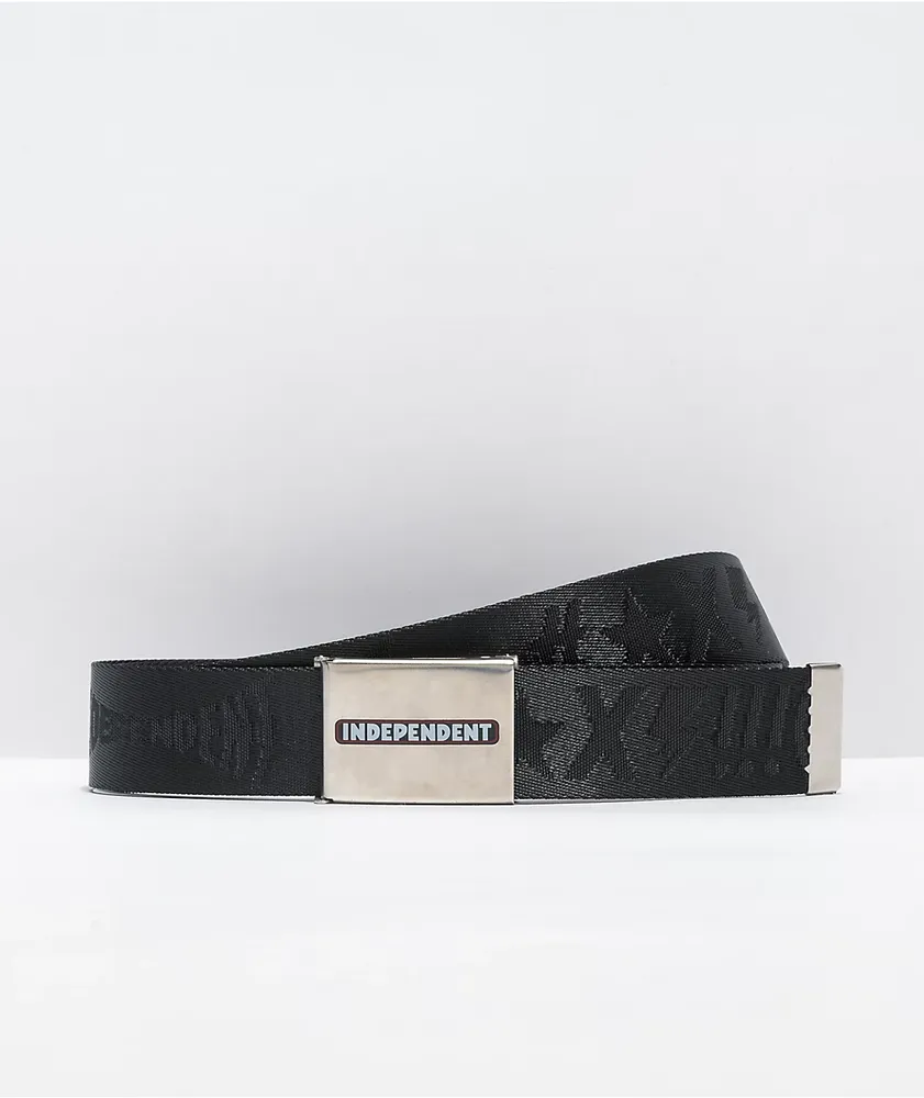 Independent Bar Logo Black Web Belt