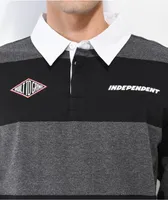 Independent Built To Grind Black & Grey Long Sleeve Rugby Shirt