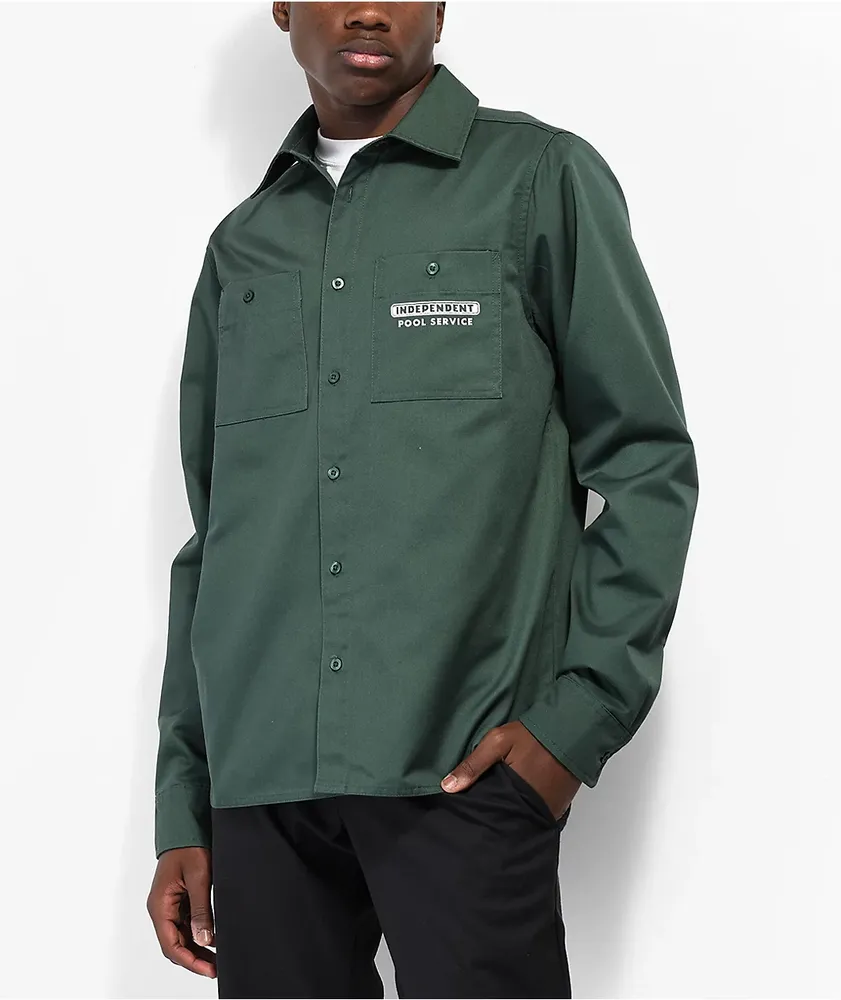 Independent Pool Service Green Work Shirt