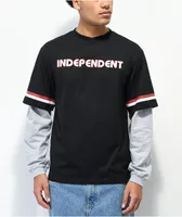 Independent Range Layered Black Jersey T-Shirt