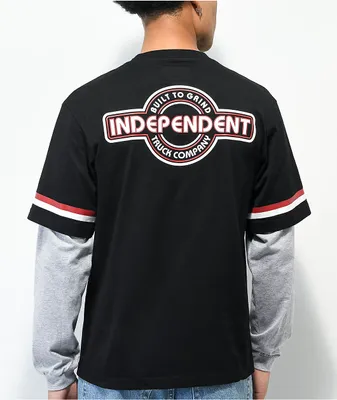 Independent Range Layered Black Jersey T-Shirt