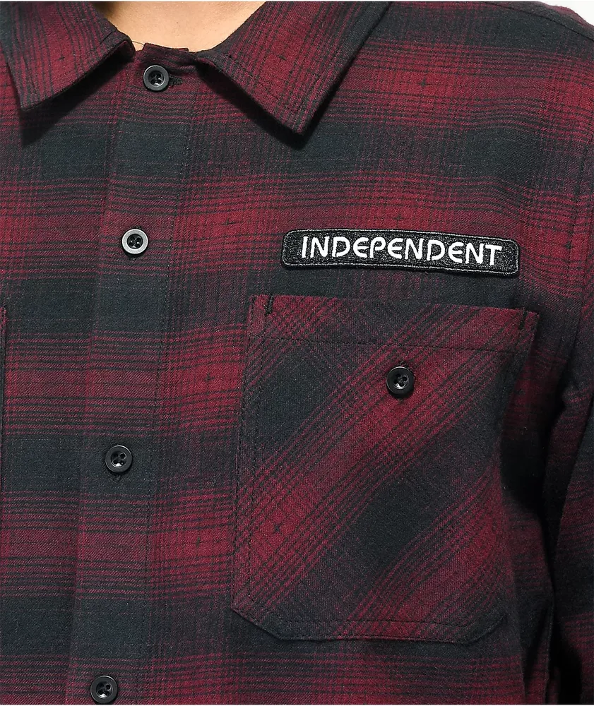 Independent Tilden Burgandy Plaid Flannel Shirt