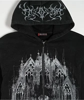 Insomnia Visuals Cathedral Black Wash Zip Hoodie