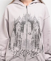 Insomnia Visuals Cathedral Grey Zip Hoodie