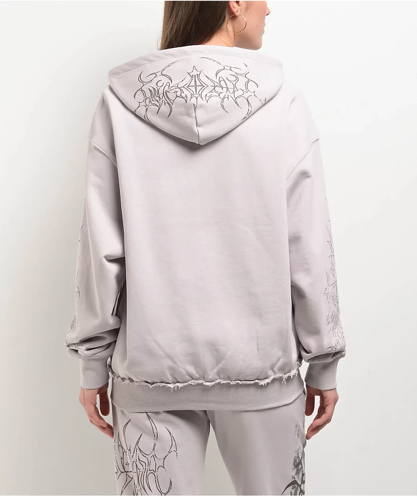 Insomnia Visuals Cathedral Grey Zip Hoodie