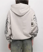 Insomnia Visuals Eclipse Rhinestone Light Grey Zip Hoodie