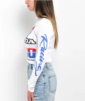 JT Racing x Honda Finish Line White Long Sleeve Crop T-Shirt