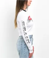 JT Racing x Honda Nitro Speed White Long Sleeve Crop T-Shirt 