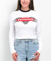 JT Racing x Honda Nitro Speed White Long Sleeve Crop T-Shirt 