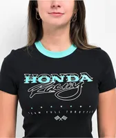 JT Racing x Honda Ringer Black Crop T-Shirt