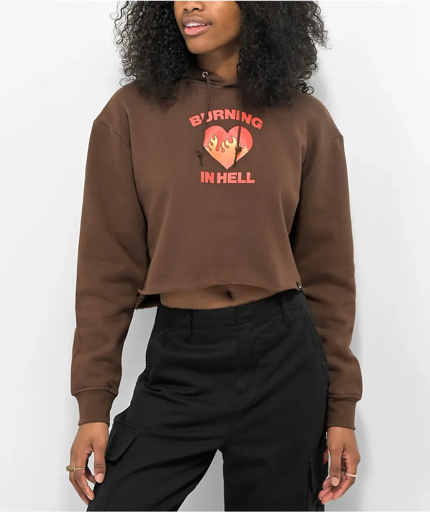 JV By Jac Vanek Burning Brown Crop Hoodie