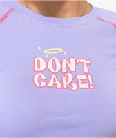 JV By Jac Vanek Dont Care Purple Crop T-Shirt