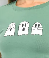 JV By Jac Vanek Three Ghosts Green Crop T-Shirt