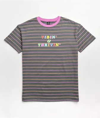 JV by Jac Vanek Vibin' & Thrivin' Multicolor Stripe T-Shirt