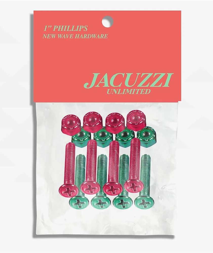 Jacuzzi New Wave Salmon & Mint 1" Skateboard Hardware