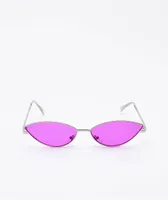 Jenna Dark Pink & Silver Sunglasses