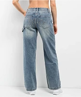 Juicy Couture Abbot Rhinestone Blue Carpenter Jeans